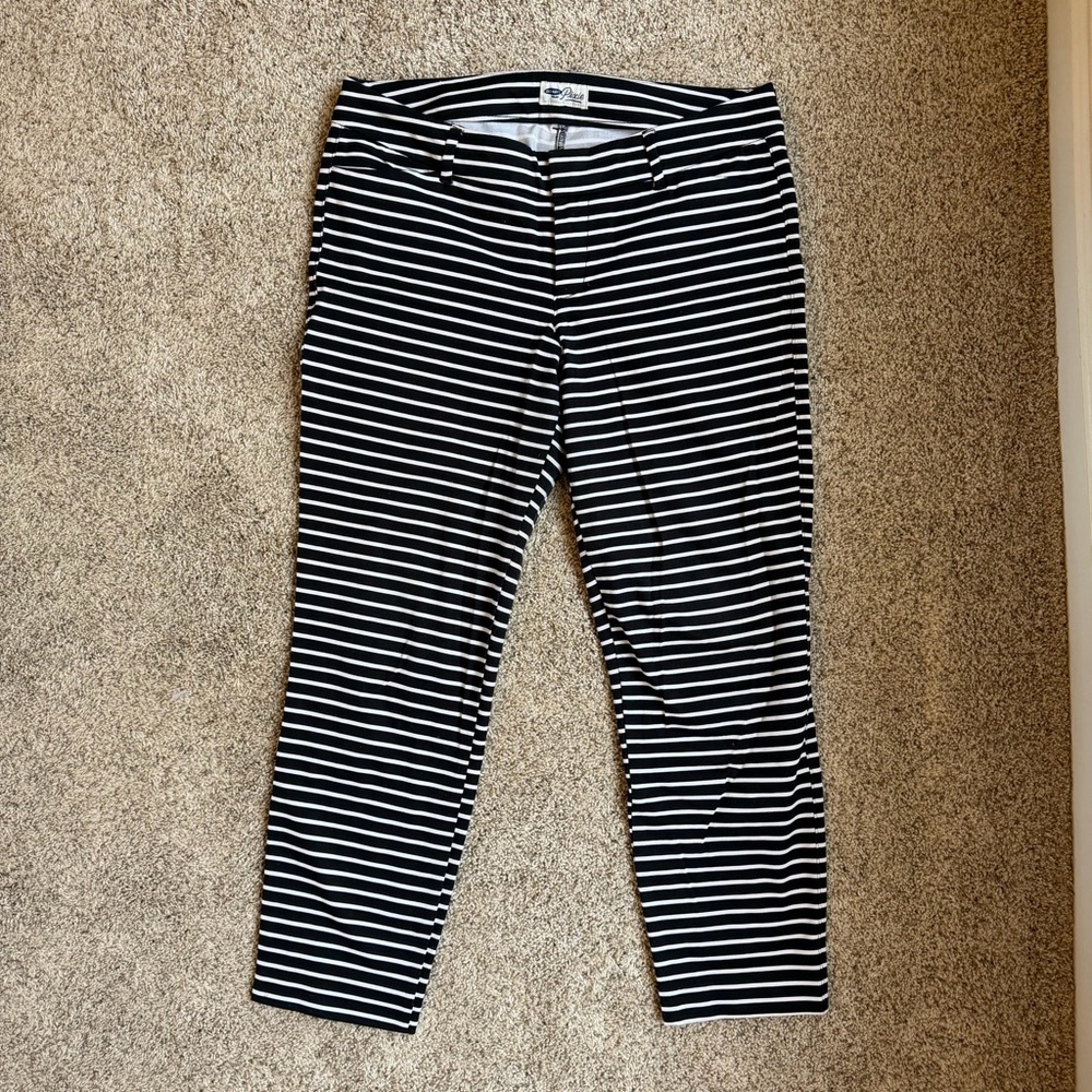 Black and White Striped Pixie Pants